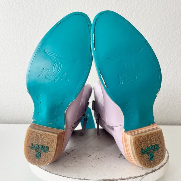 Lane SWEET MEMORIES Knee High Womens Cowboy Boots Purple White Western Tall 9.5 - Picture 8 of 11